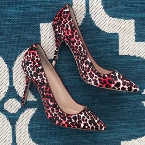 J. Crew Calf Hair Cheetah Heels Size 10- no box